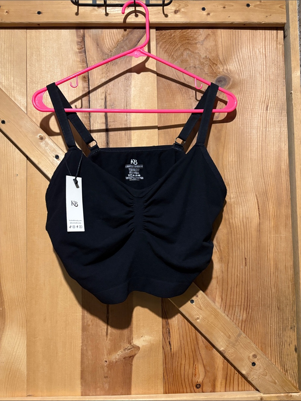 Kindred Bravely Black Ruched Nursing & Sleep Bralette